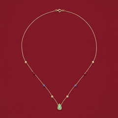 18K Multi-Gemstone Droplet Chain