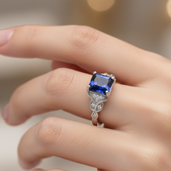 Victorian Garden" Blue Gemstone Ring