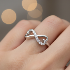 Infinity Sparkle Sterling Silver Ring