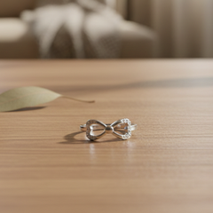 92.5 Silver Bow Charm Ring