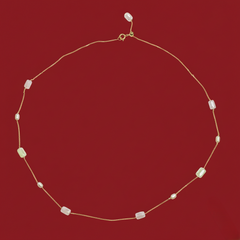 18K Pastel Pearl & Bead Gold Chain