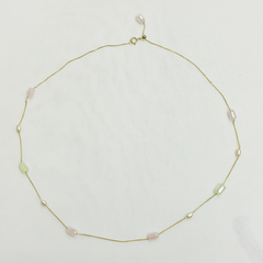18K Pastel Pearl & Bead Gold Chain