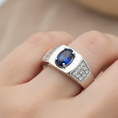 92.5 Silver Royal Blue Men’s Ring