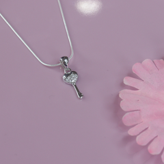 Silver Lock & Key Couple Pendant
