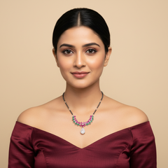 Elegant Pink & Green Mangal Sutra