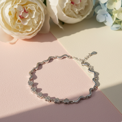 Wave Bloom Silver Bracelet – 92.5 Sterling Silver