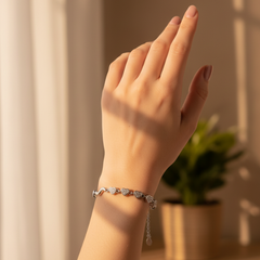 Wave Bloom Silver Bracelet – 92.5 Sterling Silver