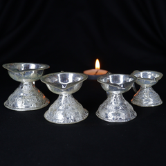 Silver Deepak Set of Four