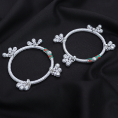 Silver Baby Kada Payal with Ghungroo