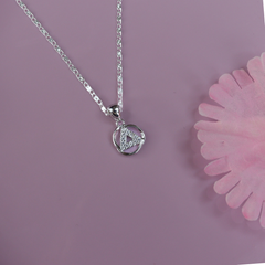 Silver Triangle in Circle Pendant