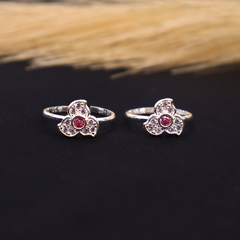 Blossom Charm Silver Toe Ring