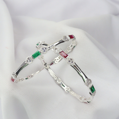 Aesthetic Grace Silver Bangles