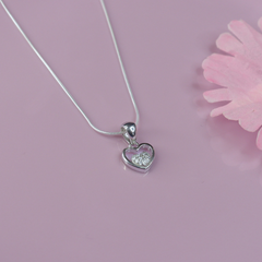 Silver Heart-in-Heart Pendant