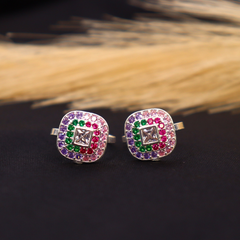 Rainbow Radiance Silver Toe Ring