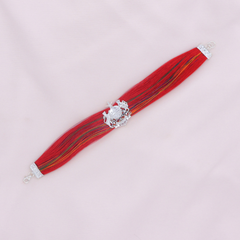 Silver Royal Emblem Red Moli Bracelet