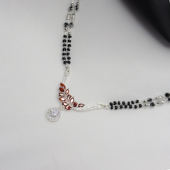 Red Gemstone Silver Mangal Sutra