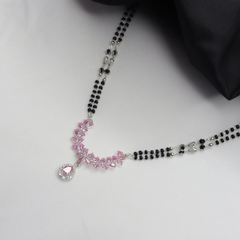 Pink Gemstone Silver Mangal Sutra