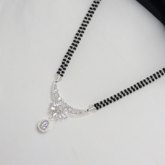 White Gemstone Silver Mangal Sutra