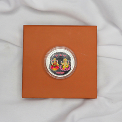 999 Purity Silver Coin featuring Maa Lakshmi and Lord Ganesha.