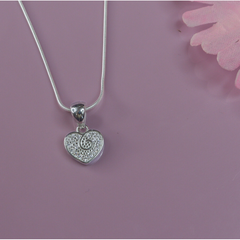 Aesthetic Heart Silver Pendant