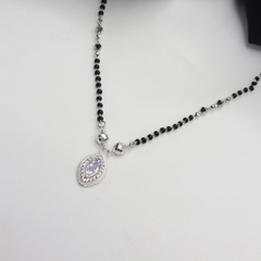 Lightweight White Stone Silver Mangal Sutra