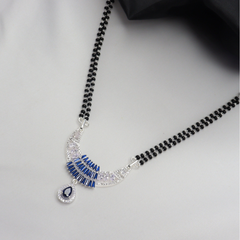 Blue Gemstone Silver Mangal Sutra