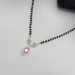 Lightweight White Stone Silver Mangal Sutra