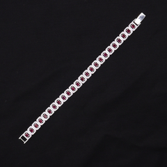 Ruby Radiance Silver Bracelet
