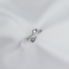 Sterling Silver Hug Design Ring