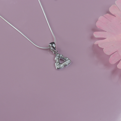 Geometric Triangle Silver Pendant