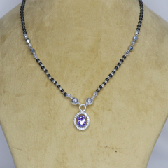 Purple Stone Silver Mangal Sutra