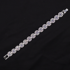 Crimson Elegance Silver Bracelet