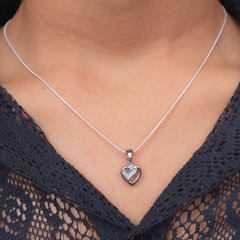 Silver Heart in Heart Pendant