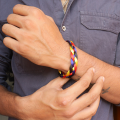 Silver Multi-Colour Braided Moli Bracelet