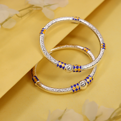 Elegant Enamel Silver Kada
