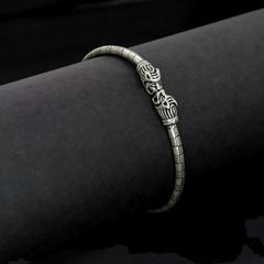 Royal Lion Face Silver Kada for Men