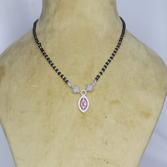 Lightweight White Stone Silver Mangal Sutra