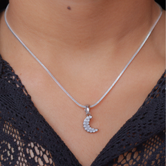 Lunar Glow Half Moon Pendant