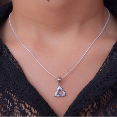 Geometric Triangle Silver Pendant