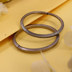 Silver Rope Texture Bangles
