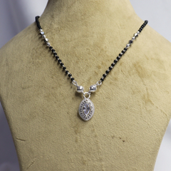 Lightweight White Stone Silver Mangal Sutra